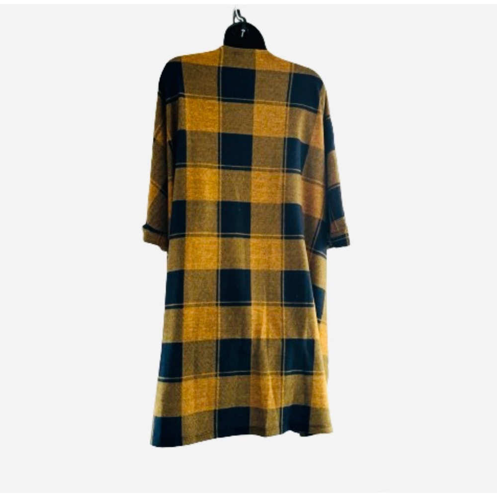 COIN 1804 NWT Plaid Roll Sleeve Pocket Kimono Size Small-XL - Picture 4 of 8